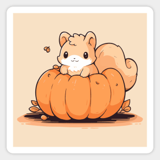 Squirrel in a pumpkin Magnet